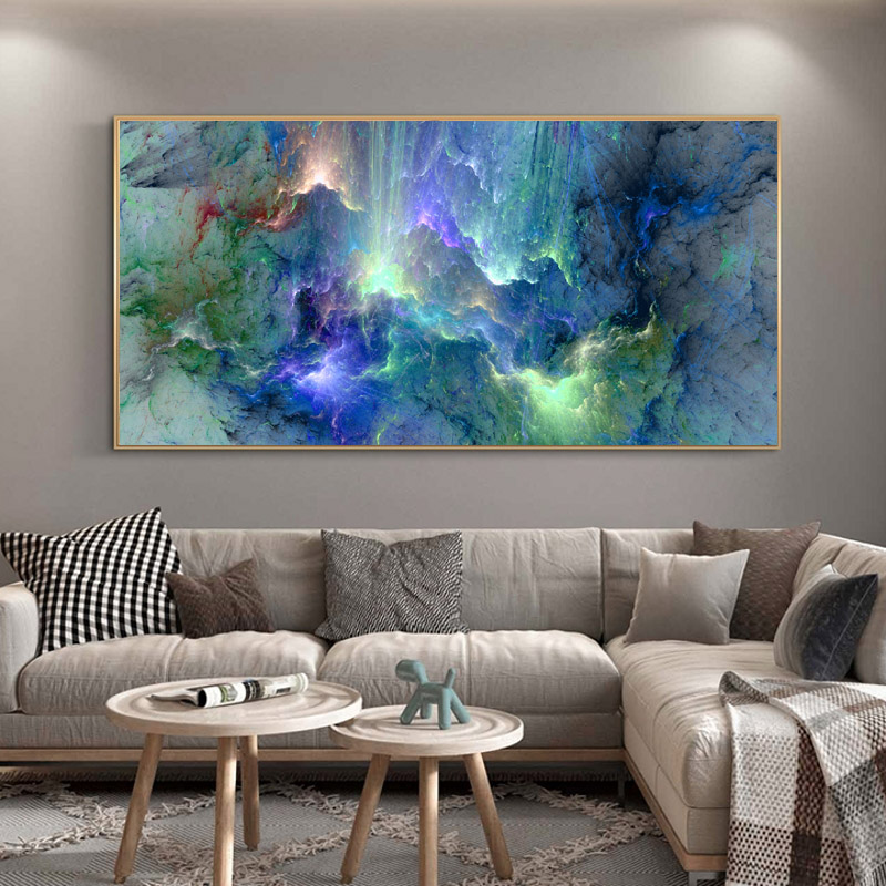 Large Size Abstract Picture Canvas Painting Wall Art Colorful Cloud Poster HD Printing For Living Room Study Decoration Cuadros