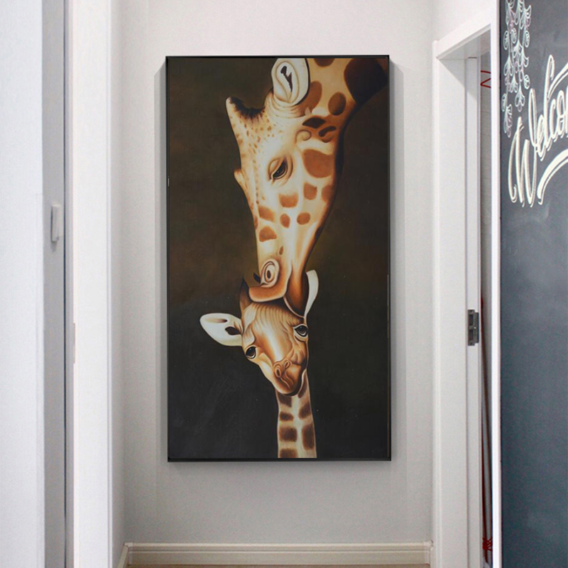 Giraffe Pictures Animal Posters And Prints Oil Painting On Canvas Wall Art For Living Room Home Decoration Deer