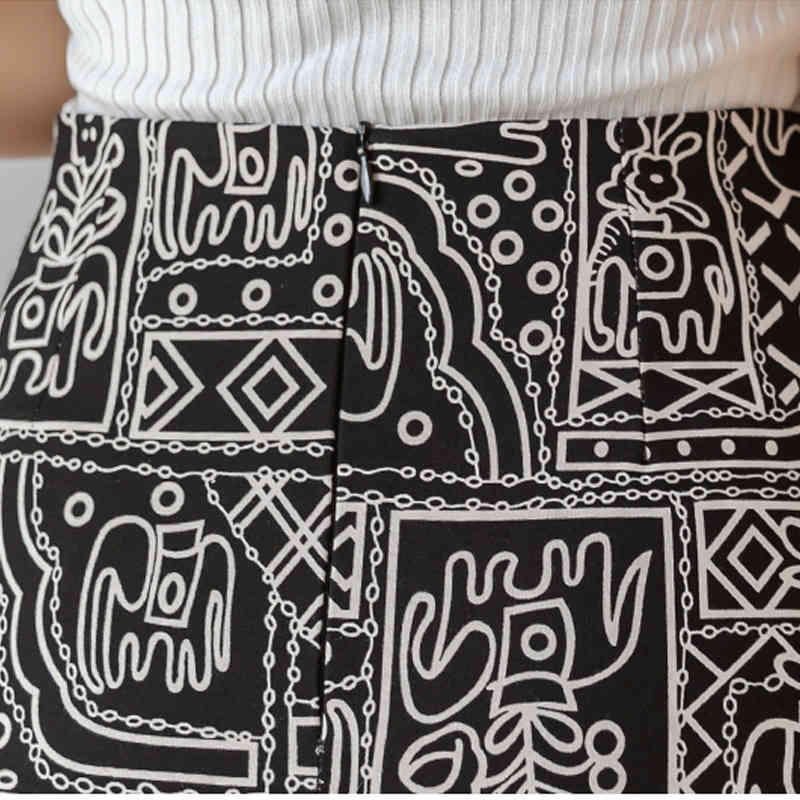 Sexy Fashion Printed Femal Large Size Women Trumpet Skirts Nature Waist Hip Skirt Temperament Joker Elastic 6534 50 210508