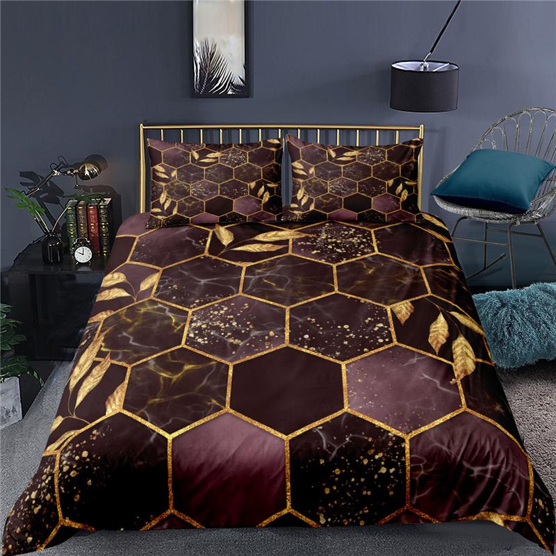 Home Textile Luxury 3D Geometry Print 2/3Pcs Comfortable Duvet Cover PillowCase Bedding Sets Queen And King EU/US/AU Size