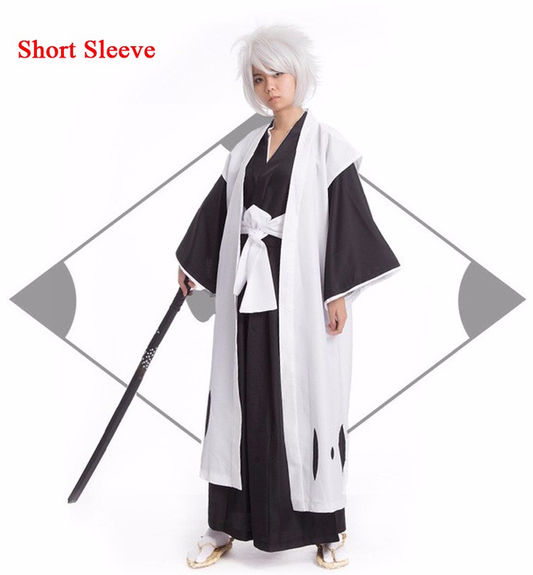 

Theme Costume Anime Bleach Cosplay Costume Kyouraku Shunsui Kenpachi Zaraki White Cloak Coat Captain Cloak No Black Kimono