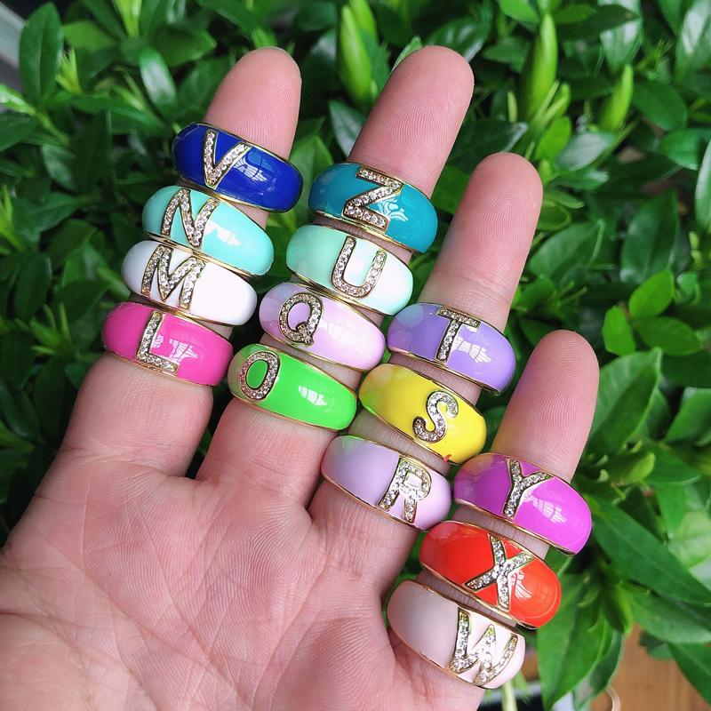 Cluster Rings Fashion Candy Color Enamal CZ Initials Alphabet Diy Name For Women Classic Jewelry Engagement Letter
Cluster Rings Fashion Candy Color Enamal CZ Initials Alphabet Diy Name For Women Classic Jewelry Engagement Letter