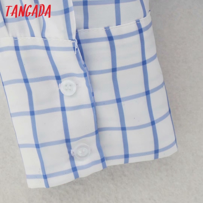 Women Fashion Plaid Print Oversized Blouse High Street Long Sleeve Casual Shirt Chic Femininas Tops XN317 210416
