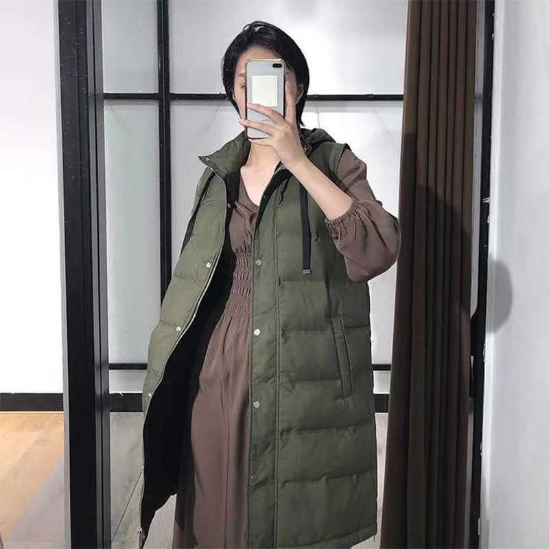 Vest Women Spring Autumn fashion hooded chic warm jacket vest youth elegant street jackets 06 210628