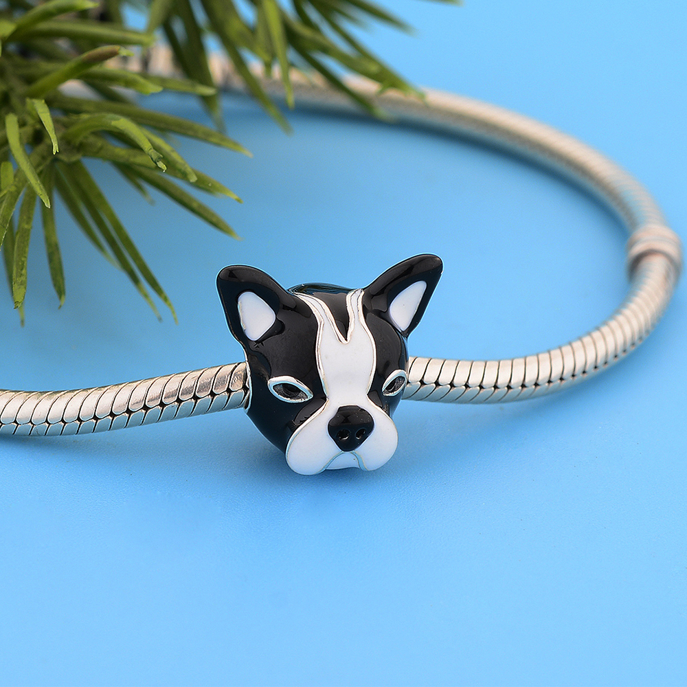 Fit Original Famous Brand Charm Bracelet Real 925 Silver Loyal Friend French Bulldog Beads For Making Women Berloque