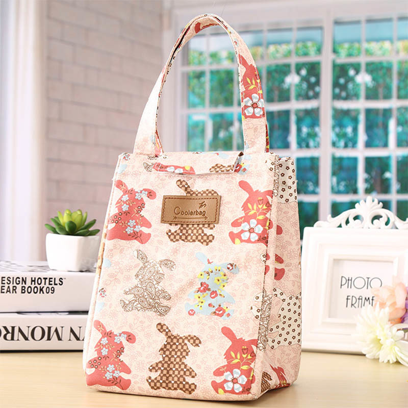 1Pcs Large Capacity Food Storage Bags Oxford Student Supplies Picnic Container Thermal Lunch Bags Portable Pattern