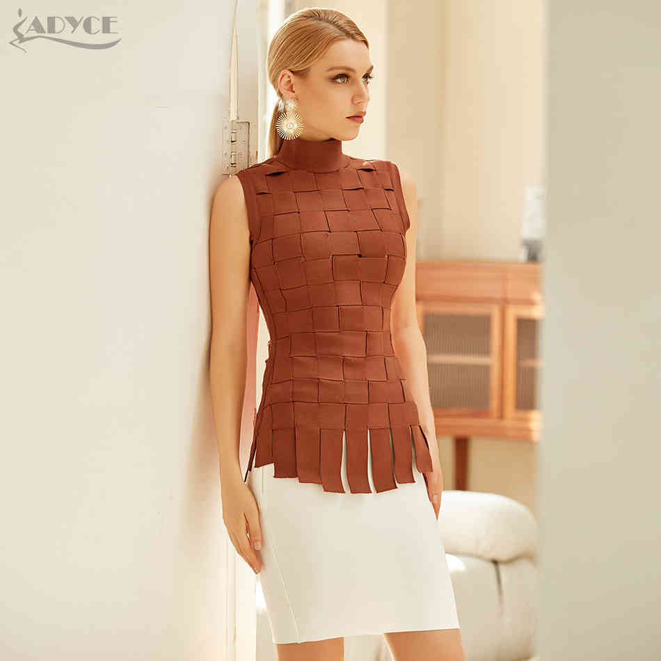 Summer Women Bandage 2 Two Pieces Sets Sexy Tank Sleeveless Tops& Mini Skirt Celebrity Evening Runway Party 210423