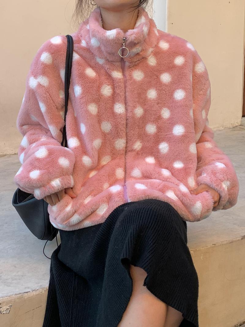 Women's Fur & Faux Autumn And Winter 2022 Eco-friendly Wool Loose Polka Dot Print Stand Collar Lamb Coat Women, Black
Women's Fur & Faux Autumn And Winter 2022 Eco-friendly Wool Loose Polka Dot Print Stand Collar Lamb Coat Women, Black