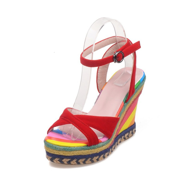 sandals Wee heel women summer women's shoes large size fish mouth color matching raiow platform sandals, Black
sandals Wee heel women summer women's shoes large size fish mouth color matching raiow platform sandals, Black