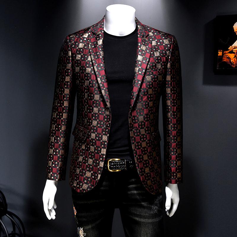 Men's Suits & Blazers 2021 Autumn Slim Fit Blazer Men Lattice Stage Casual Suit Coats Silver Burgundy Green Groom Wedding
Men's Suits & Blazers 2021 Autumn Slim Fit Blazer Men Lattice Stage Casual Suit Coats Silver Burgundy Green Groom Wedding