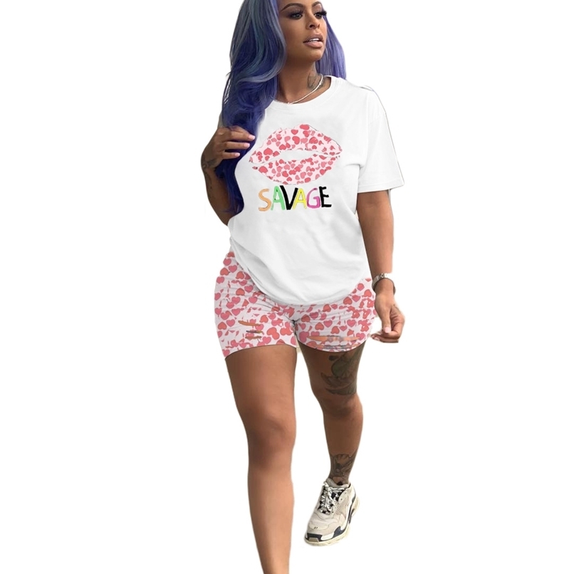 Sweet Girl Casual Workout Active Wear Women Two Piece Sets Short Sleeve Print The 90s T Shirts + Biker Shorts Streetwear 210525, Pink
Sweet Girl Casual Workout Active Wear Women Two Piece Sets Short Sleeve Print The 90s T Shirts + Biker Shorts Streetwear 210525, Pink