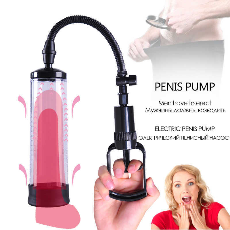 Male Penis Pump Sex Shop Erotic Sex Toys For Men Male Penis Erection Enlargement Trainer Vacuum Pump Intimate Adult Sex Products Y201118