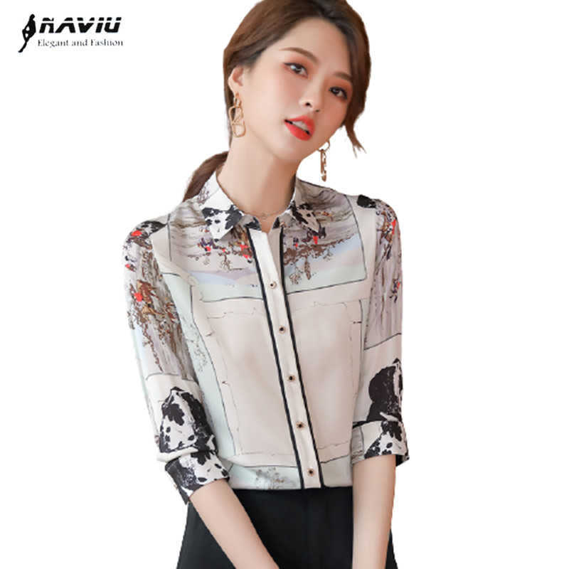 Printed Chiffon Shirt Women Design Summer Temperament High End Satin Blouses Office Ladies Formal Work Tops 210604, Print shirt
Printed Chiffon Shirt Women Design Summer Temperament High End Satin Blouses Office Ladies Formal Work Tops 210604, Print shirt