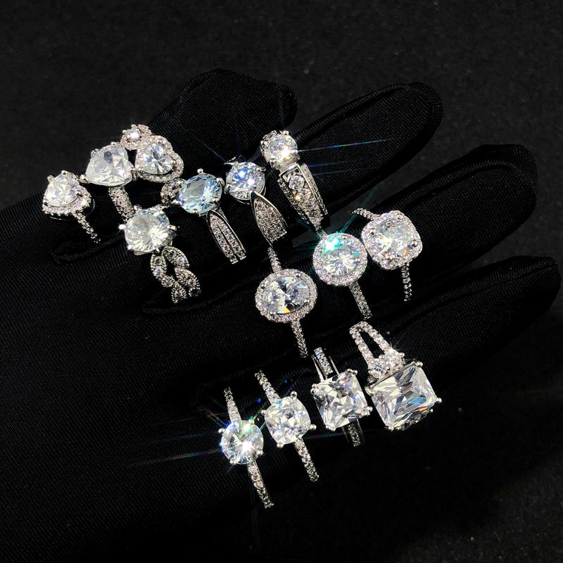 Wedding Rings Diamond Engagement For Women S925 Zircon Crystal Bridal White Gold Promise Ring Trendy Marriage Jewelry Wholesale, Slivery;golden
Wedding Rings Diamond Engagement For Women S925 Zircon Crystal Bridal White Gold Promise Ring Trendy Marriage Jewelry Wholesale, Slivery;golden
