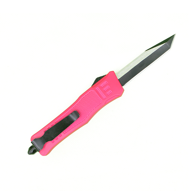 Pink 7 Inch 616 Mini Automatic Tactical Knife 440C Black + Wire Drawing Blade Zinc-aluminum Alloy Handle EDC Pocket Knives
Pink 7 Inch 616 Mini Automatic Tactical Knife 440C Black + Wire Drawing Blade Zinc-aluminum Alloy Handle EDC Pocket Knives