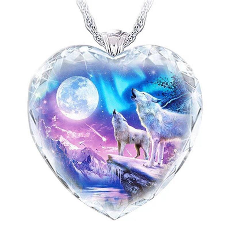 Pendant Necklaces Two Wolves Looking At The Moon Crystal For Women Cute Peach Heart Clavicle Chain Necklace Female Charm Jewelry Gift, Silver
Pendant Necklaces Two Wolves Looking At The Moon Crystal For Women Cute Peach Heart Clavicle Chain Necklace Female Charm Jewelry Gift, Silver