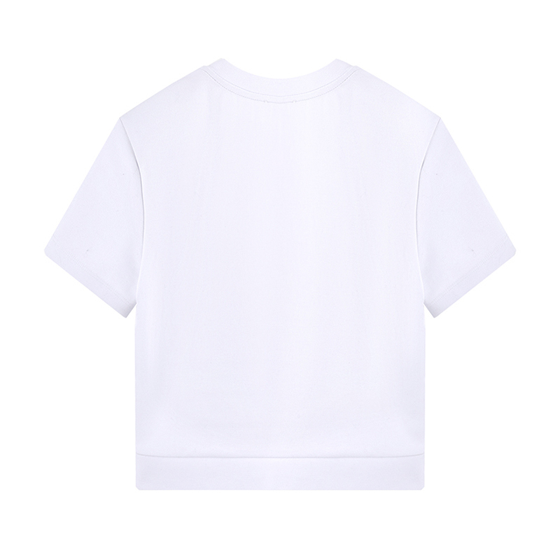 Patchwork Diamond Short Tops For Women O Neck Sleeve Casual T Shirt Female Fashion Clothing Summer 210524