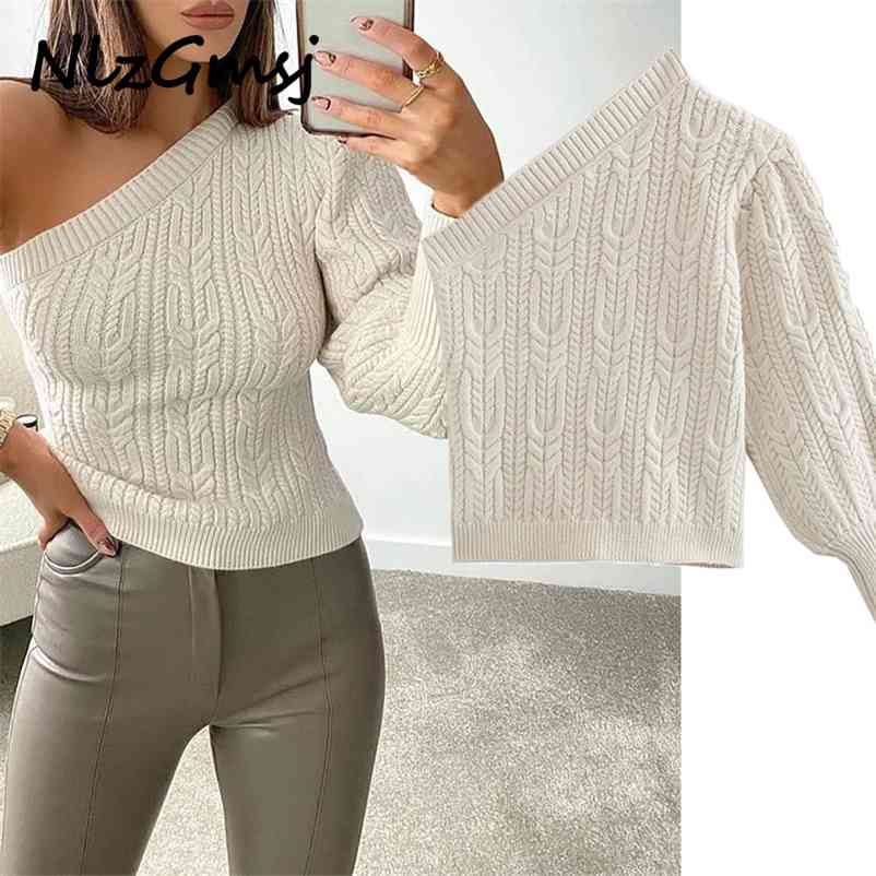 Sweater Women Sexy Asymmetry Single Shoulder Short Knitting Female Chic Lantern Sleeve Slim Pullovers 04 210628, As picture
Sweater Women Sexy Asymmetry Single Shoulder Short Knitting Female Chic Lantern Sleeve Slim Pullovers 04 210628, As picture