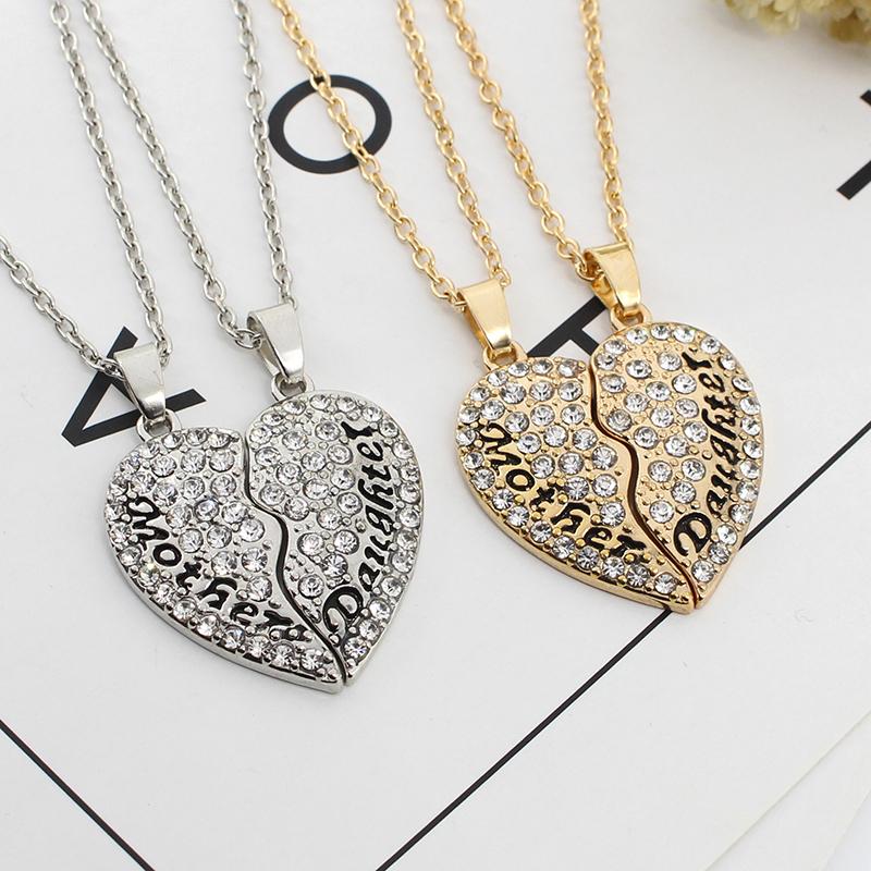 pendant necklaces 2 piece set of sleek minimalist heart-shaped rhinestone letter family necklace mother's day gift selection direct sal, Silver
pendant necklaces 2 piece set of sleek minimalist heart-shaped rhinestone letter family necklace mother's day gift selection direct sal, Silver