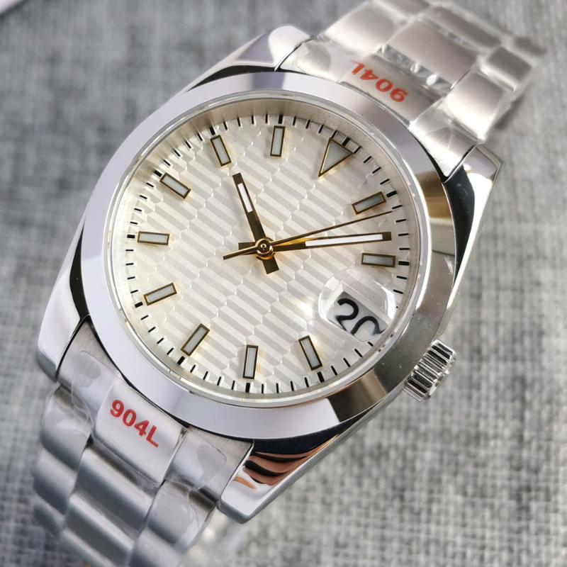 Wristwatches 36/39mm Automatic Men's Watch White Dial Sapphire Glass Oyster Bracelet 24 Jewels NH35A Movement Polished Bezel, As pic
Wristwatches 36/39mm Automatic Men's Watch White Dial Sapphire Glass Oyster Bracelet 24 Jewels NH35A Movement Polished Bezel, As pic