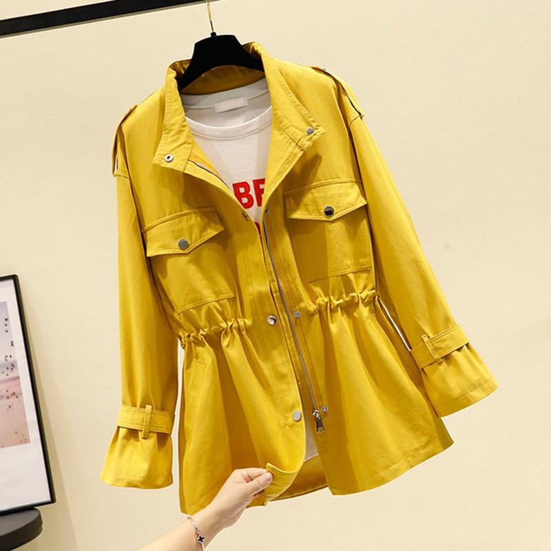 Women' Trench Coats Short Windbreaker Coat 2021 Spring Autumn Korean Loose Stand Collar Tooling Jacket Ladies British Tops Y07, Yellow
Women' Trench Coats Short Windbreaker Coat 2021 Spring Autumn Korean Loose Stand Collar Tooling Jacket Ladies British Tops Y07, Yellow