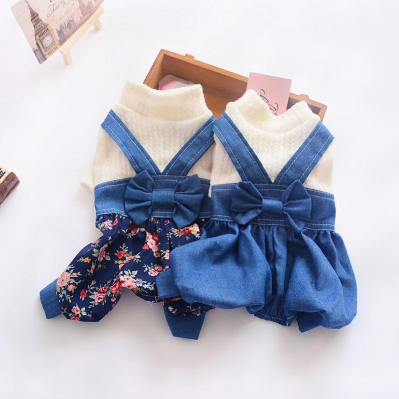 Dog Apparel Pet Dress Bowknot Design Breathable Cotton Puppy Denim Overalls For Spring Jumpsuits
Dog Apparel Pet Dress Bowknot Design Breathable Cotton Puppy Denim Overalls For Spring Jumpsuits
