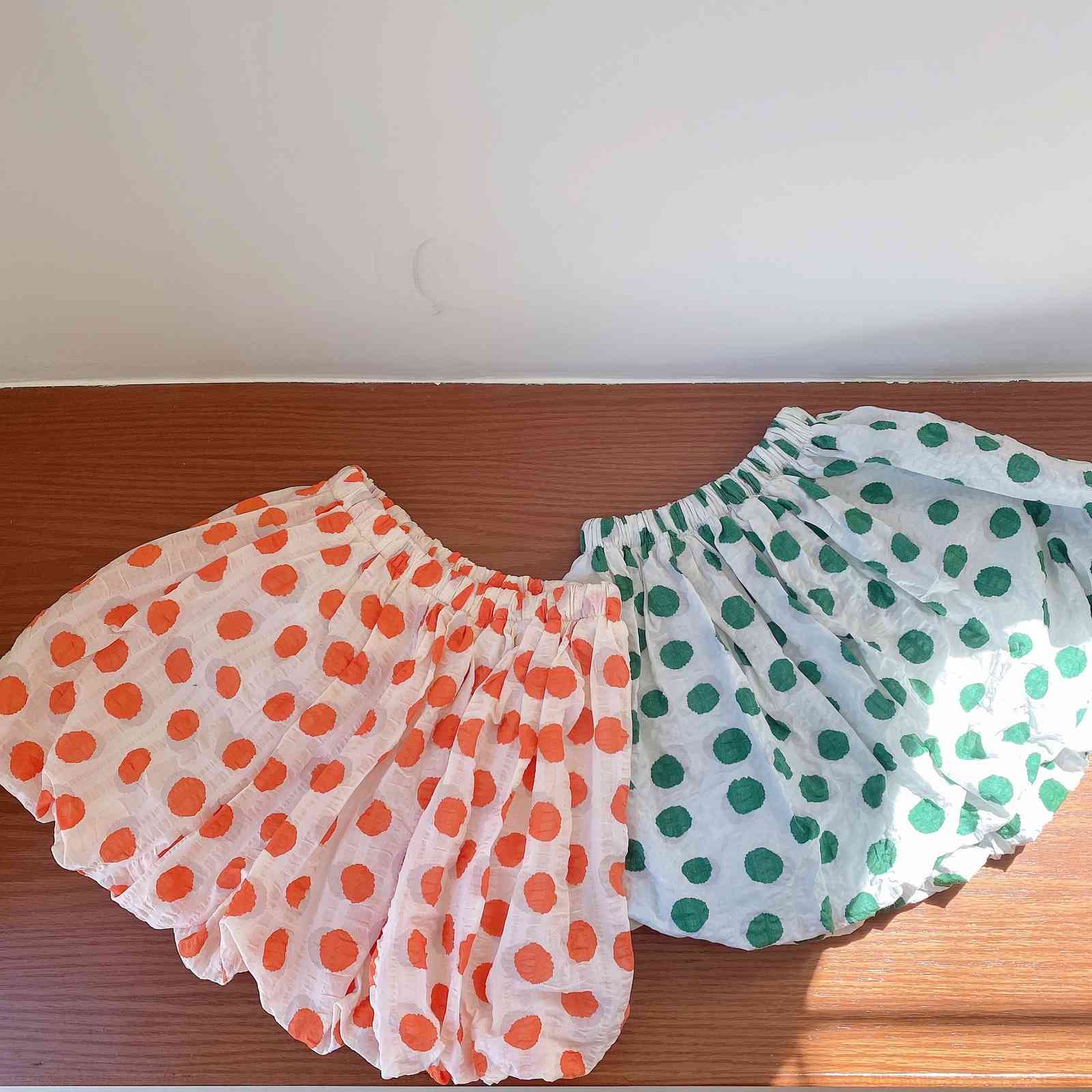 Summer girls fashion dot Ruffled lantern skirt Kids cute cool bubble baby girl casual clothes 210508