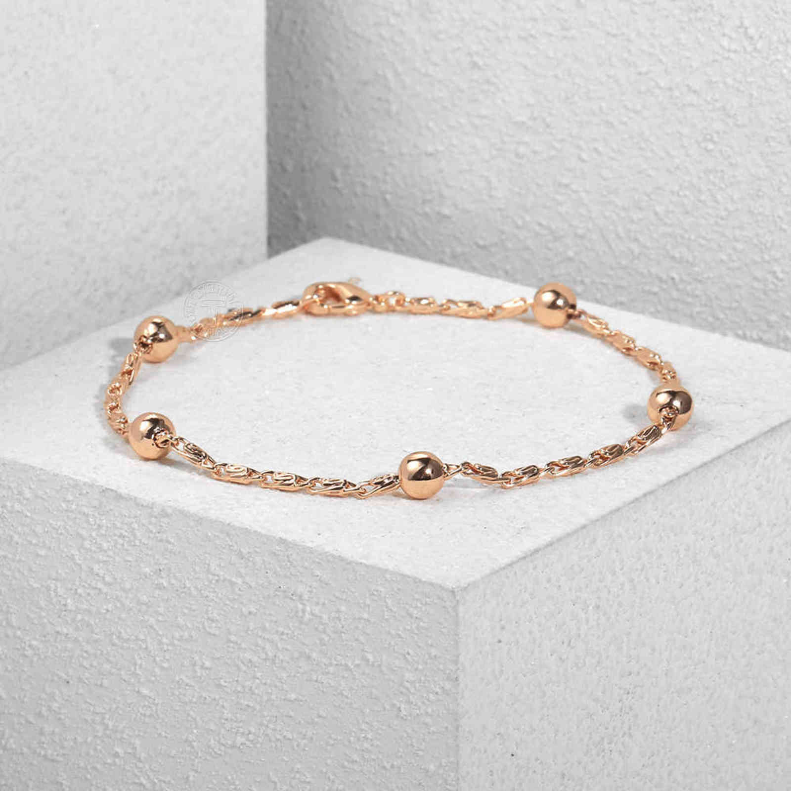 20cm 585 Rose Gold Ball Beaded Bracelet for Women Girls Satellite Link Chain Fashion Jewelry Gifts Cb66a
20cm 585 Rose Gold Ball Beaded Bracelet for Women Girls Satellite Link Chain Fashion Jewelry Gifts Cb66a