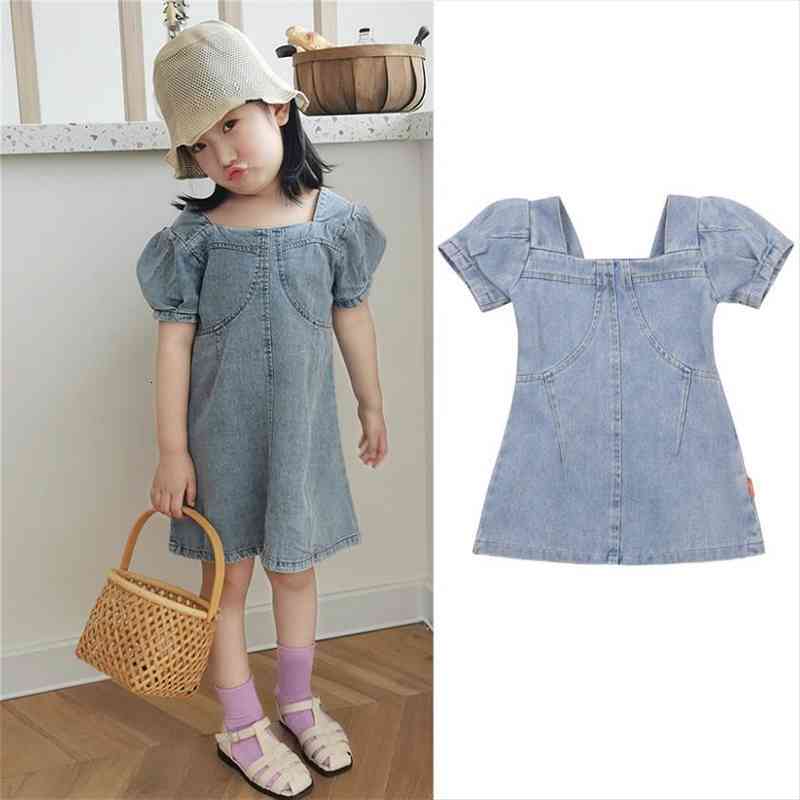 3-8y Summer Toddler Baby Girl Denim Dress Elegant Short Puff Sleeve Solid Color A-line Dress, Red;yellow
3-8y Summer Toddler Baby Girl Denim Dress Elegant Short Puff Sleeve Solid Color A-line Dress, Red;yellow