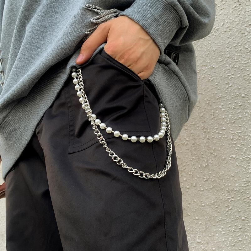 Keychains IngeSight.Z Titanium Steel Silver Color Chunky Thick Curb Cuban Key Chain Double Layered Imitation Pearl Waist Pants Jewelry
Keychains IngeSight.Z Titanium Steel Silver Color Chunky Thick Curb Cuban Key Chain Double Layered Imitation Pearl Waist Pants Jewelry