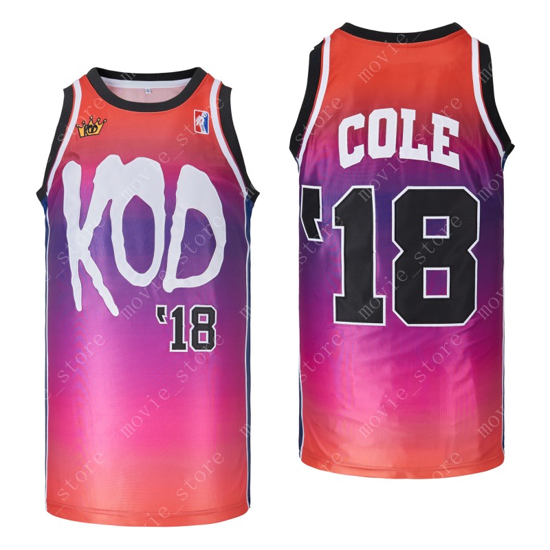 

Men's #18 J. Cole Hip Hop Rap Kod Album Basketba JERSEY Stitched, 18