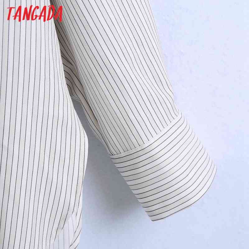 Spring Women Oversized Striped Print Blouse Long Sleeve Chic Female Lady Shirt Blusas Femininas 6Z57 210416