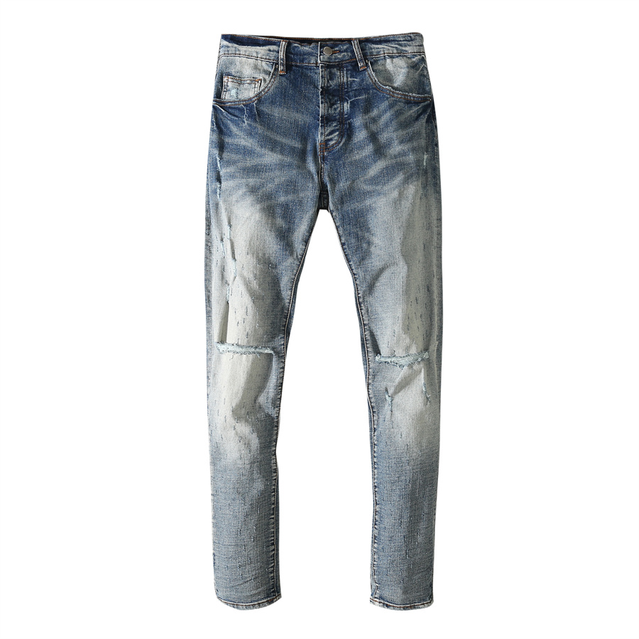 Spring Autumn Mens Ripped Jeans Clothing Distressed Trousers Hip-hop Retro Denim High Quality Washed Vintage Pencil Pants, Light blue
Spring Autumn Mens Ripped Jeans Clothing Distressed Trousers Hip-hop Retro Denim High Quality Washed Vintage Pencil Pants, Light blue