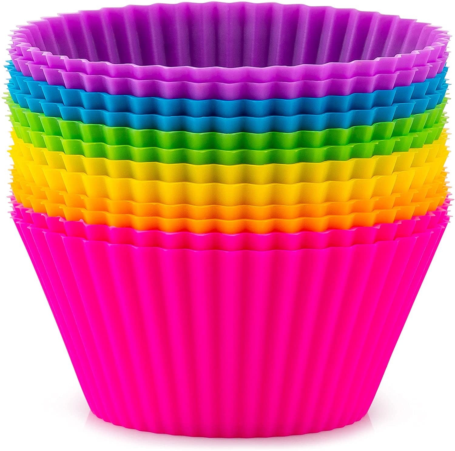 

Silicone Baking Cups Tools, Reusable Cupcake Liners Nonstick Muffin Cup Cake Molds Set Standard Size Cupcakes Holder