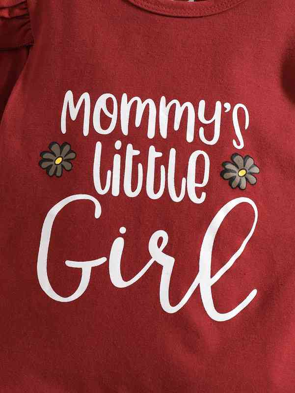 Baby Slogan Graphic Bodysuit & Mushroom Print Sweatpants With Headband SHE