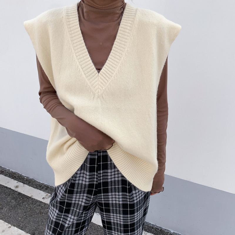 Women's Sweaters Sleeveless V Neck Knitted Sweater Vest Women Autumn Winter New Loose Casual Solid Color Female Tops Fashion Stree, Brown
Women's Sweaters Sleeveless V Neck Knitted Sweater Vest Women Autumn Winter New Loose Casual Solid Color Female Tops Fashion Stree, Brown