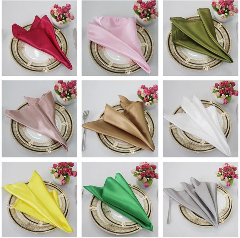 48cm Table Napkins Cloth Square Satin Fabric Napkin Pocket Handkerchief for Wedding Birthday Home Party Hotel
48cm Table Napkins Cloth Square Satin Fabric Napkin Pocket Handkerchief for Wedding Birthday Home Party Hotel