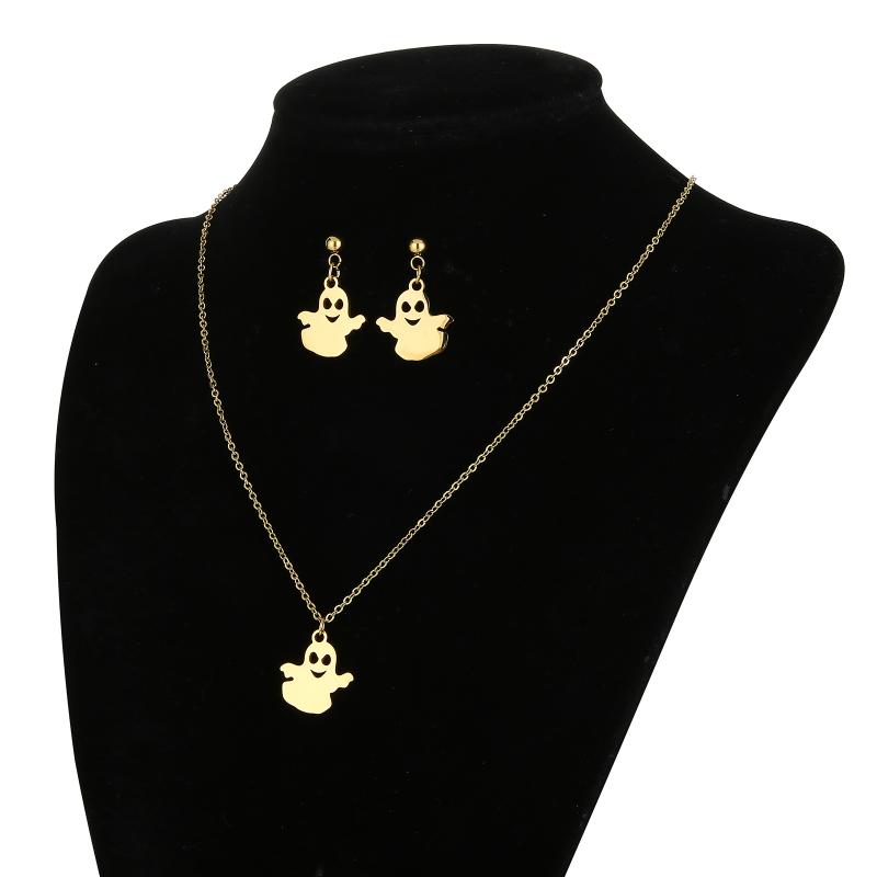 Earrings & Necklace Halloween Creative Personality Ghost Pendant Earring Set Couple Women Men's Wholesale Necklaces, Silver
Earrings & Necklace Halloween Creative Personality Ghost Pendant Earring Set Couple Women Men's Wholesale Necklaces, Silver