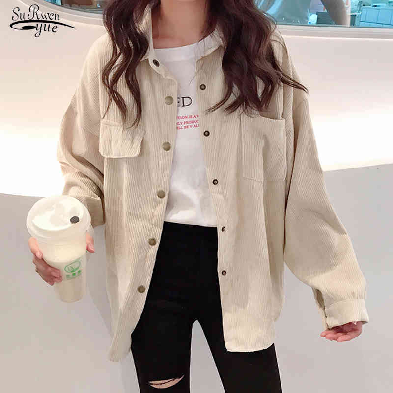 Fashion Autumn Women Corduroy Jacket Solid Shirt Single Breasted Turn down Collar Long Sleeve Pocket Button Feminina 11382 210521, Pink
Fashion Autumn Women Corduroy Jacket Solid Shirt Single Breasted Turn down Collar Long Sleeve Pocket Button Feminina 11382 210521, Pink