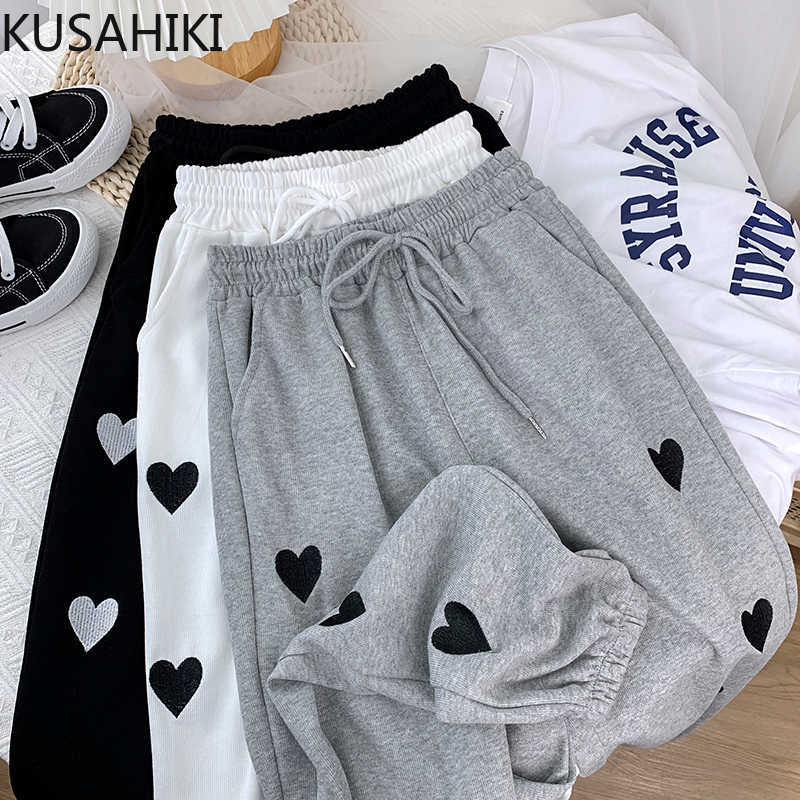 Woman Pants Korean Love Heart Embroidery Long Trousers Lace Up Stretch High Waist Harem Sweatpants Mujer 6G577 210603, Gray
Woman Pants Korean Love Heart Embroidery Long Trousers Lace Up Stretch High Waist Harem Sweatpants Mujer 6G577 210603, Gray