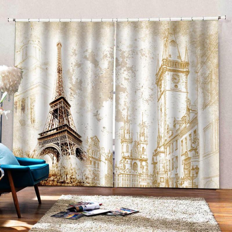 Curtain & Drapes Custom Any Size Fashion European Tower 3D Blackout Curtains For Living Room Bedding Office Decoration от DHgate WW