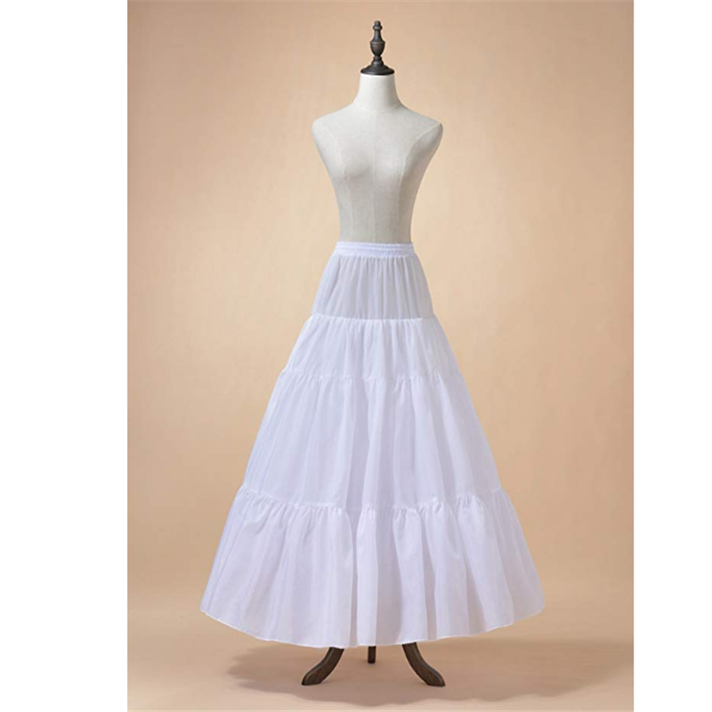 Skirts Retro Long Underskirt White Black Two Sizes Rock A-line Gala Party Sweet Wedding Jupe Petticoat