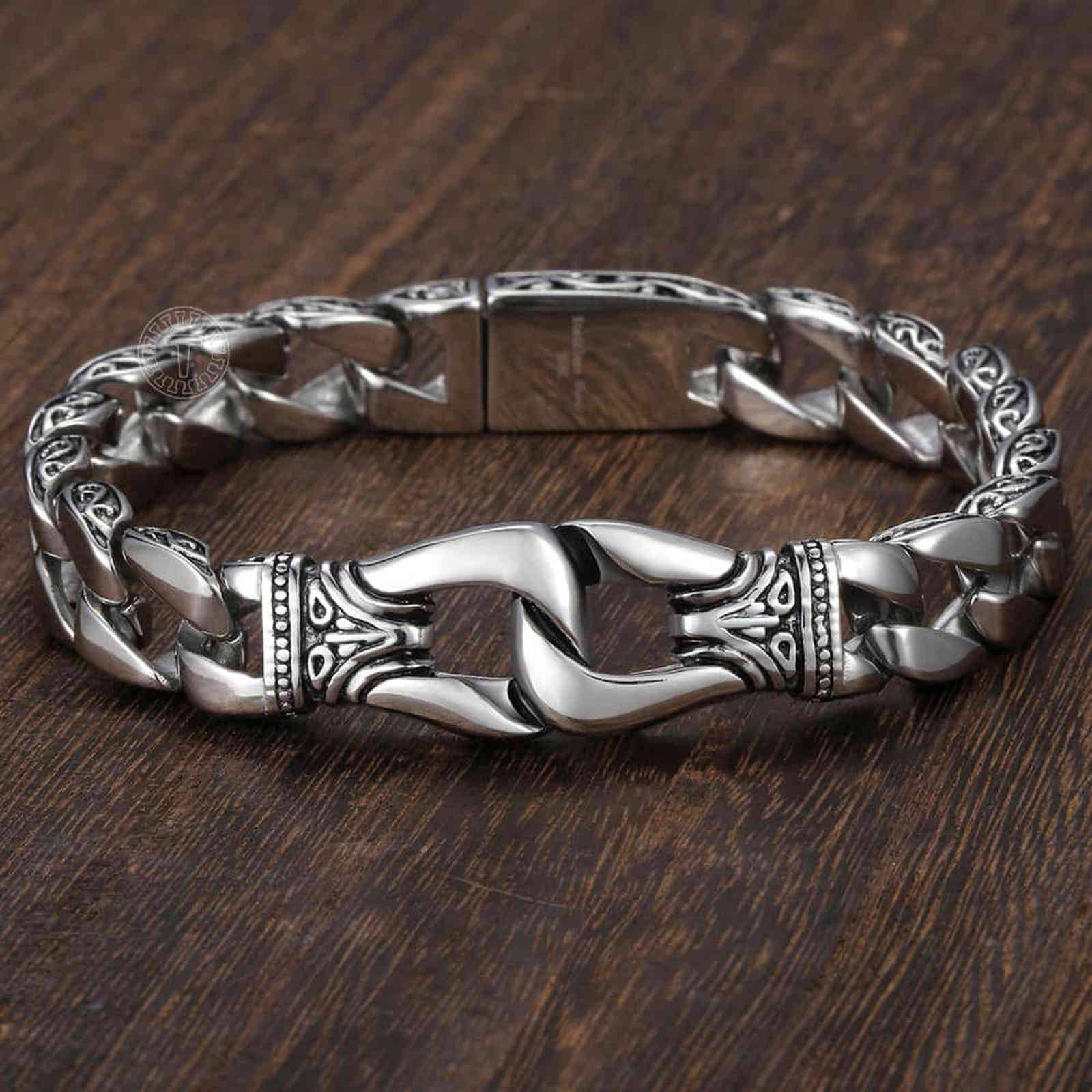 Mens Bracelet 316l Stainless Steel Silver Color Curved Curb Link Chain Bracelets for Men Davieslee Wholesale Jewelry 15mm Hb10
Mens Bracelet 316l Stainless Steel Silver Color Curved Curb Link Chain Bracelets for Men Davieslee Wholesale Jewelry 15mm Hb10