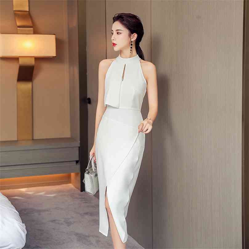 korea Dress for women Summer White Sleeveless hang Line Sexy Ladies Formal Long Office Party Dresses 210602
korea Dress for women Summer White Sleeveless hang Line Sexy Ladies Formal Long Office Party Dresses 210602