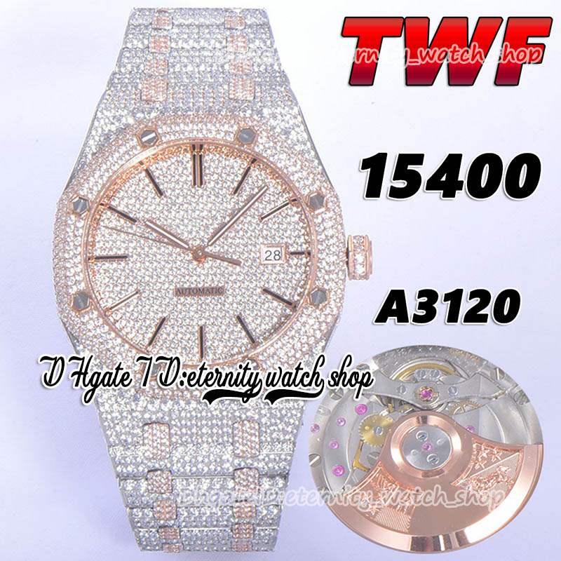 2022 TWF V2 15400 A3120 Automatic Mens Watch Paved Diamond Dial Fully Iced Out Stainless Steel side with Diamonds Two Tone Bracelet eternity Super Jewelry Watches, Watch waterproof production cost
2022 TWF V2 15400 A3120 Automatic Mens Watch Paved Diamond Dial Fully Iced Out Stainless Steel side with Diamonds Two Tone Bracelet eternity Super Jewelry Watches, Watch waterproof production cost