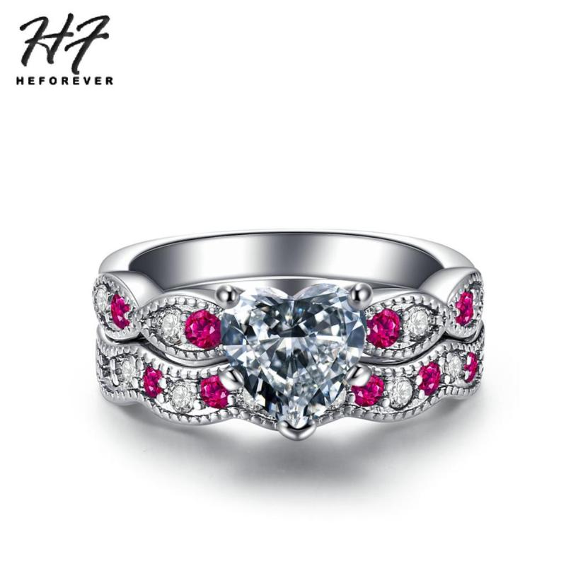Cluster Rings Romantic Heart-cut Ring Set For Women Girl White Gold Color Pink +CZ Gift Valentine's Day YG017, Golden;silver
Cluster Rings Romantic Heart-cut Ring Set For Women Girl White Gold Color Pink +CZ Gift Valentine's Day YG017, Golden;silver