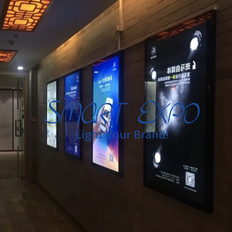 Magnetic Suction Poster Picture Frame Advertising Display Light Box for Ad Promotion with Wooden Case Packing (40*60cm)