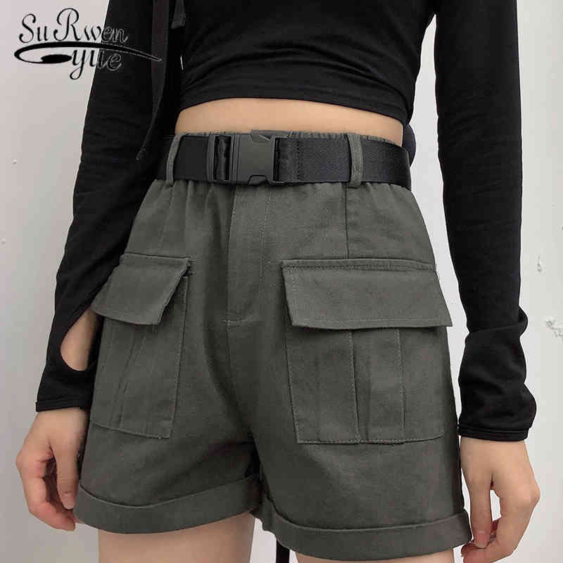 Fashion Streetwear Belt Shorts Women Casual High Waist Loose Pocket Summer Ladies Wide Leg 8961 50 210521, Dark gray
Fashion Streetwear Belt Shorts Women Casual High Waist Loose Pocket Summer Ladies Wide Leg 8961 50 210521, Dark gray