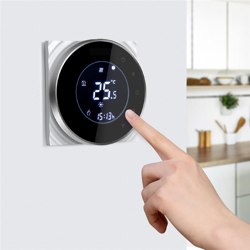 Smart Home Control Wifi Voice Remote Boiler Thermostat Backlight 3A Weekly Programmable LCD Touch Screen Work With Alexa Google