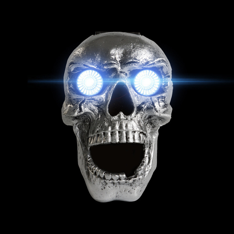 Headlight Universal Custom LED Heada Light Metal Skull HeadlLamp Halloween Motorcycle Decorative Lights